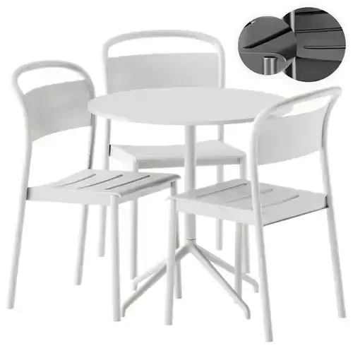 Muuto Still Cafe Table Round 75 and Linear Steel Side Chair