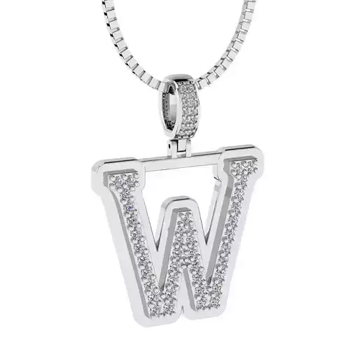 Alphabet Diamond pendant W