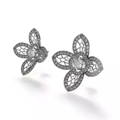 Earrings Studs with stones Flower