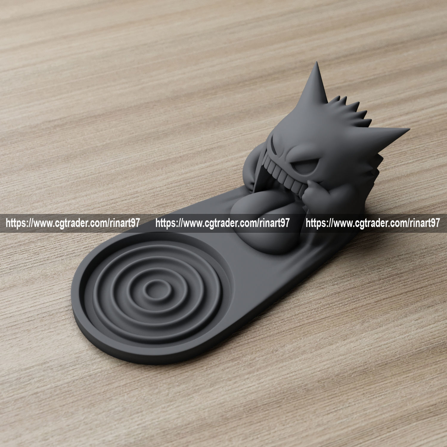 gengar cup holder 3d print model from pokemon 3D print model_3
