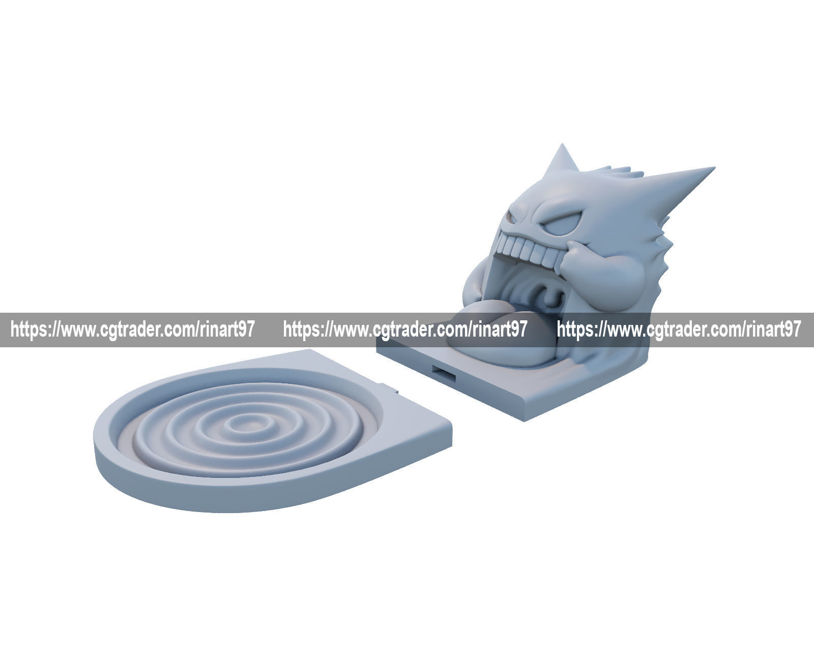 gengar cup holder 3d print model from pokemon 3D print model_11