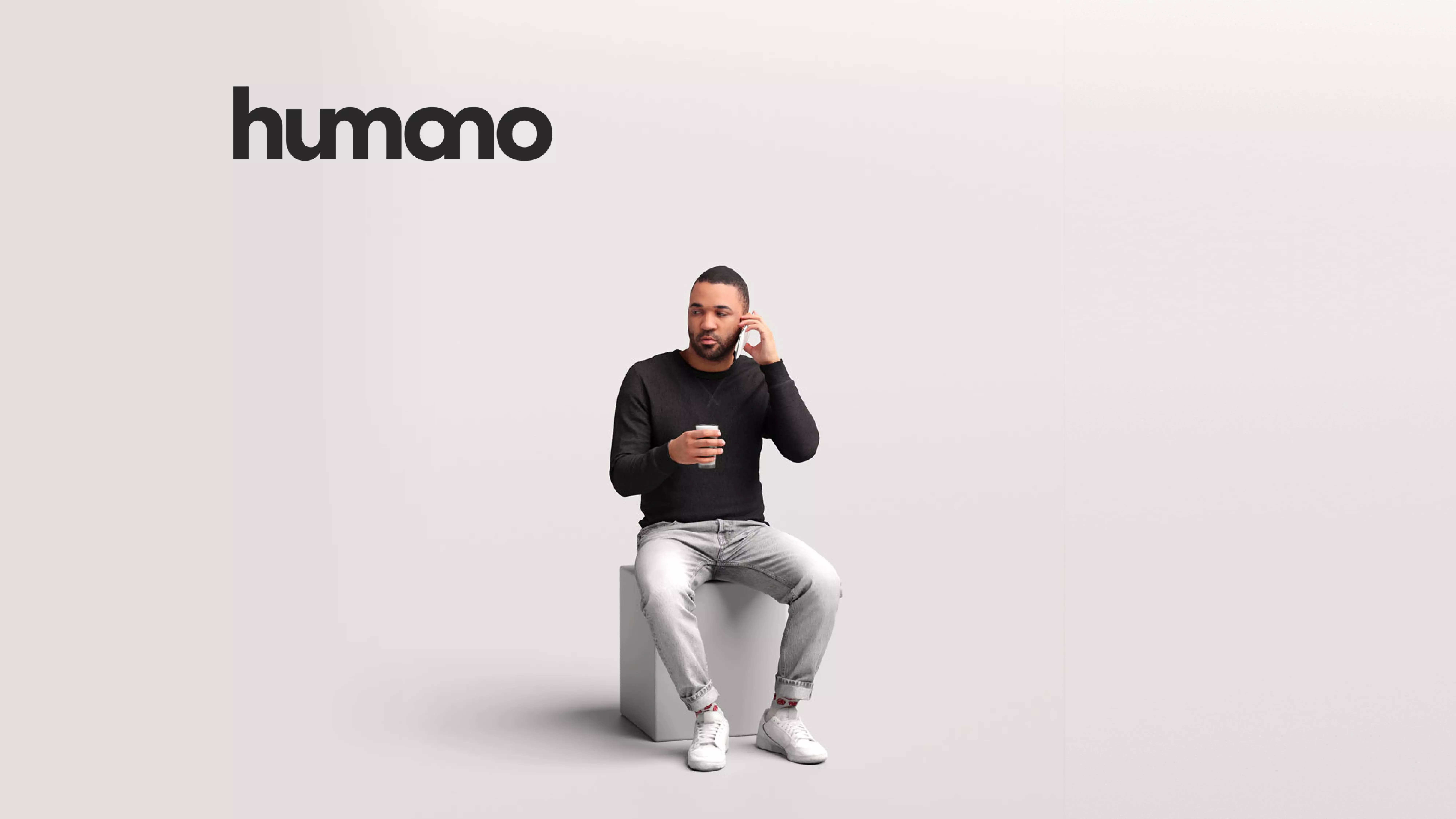 Humano African Man drinking coffee and talking -Cafe-4664-7 3D model_0