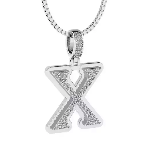 Alphabet Diamond pendant X