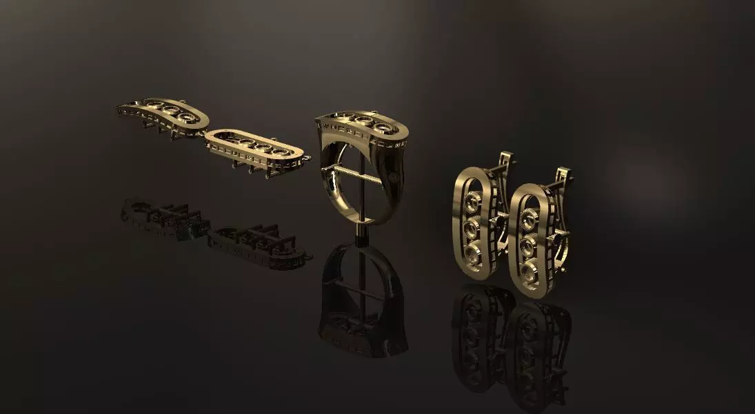 messika set trio 3D Model Collection_0