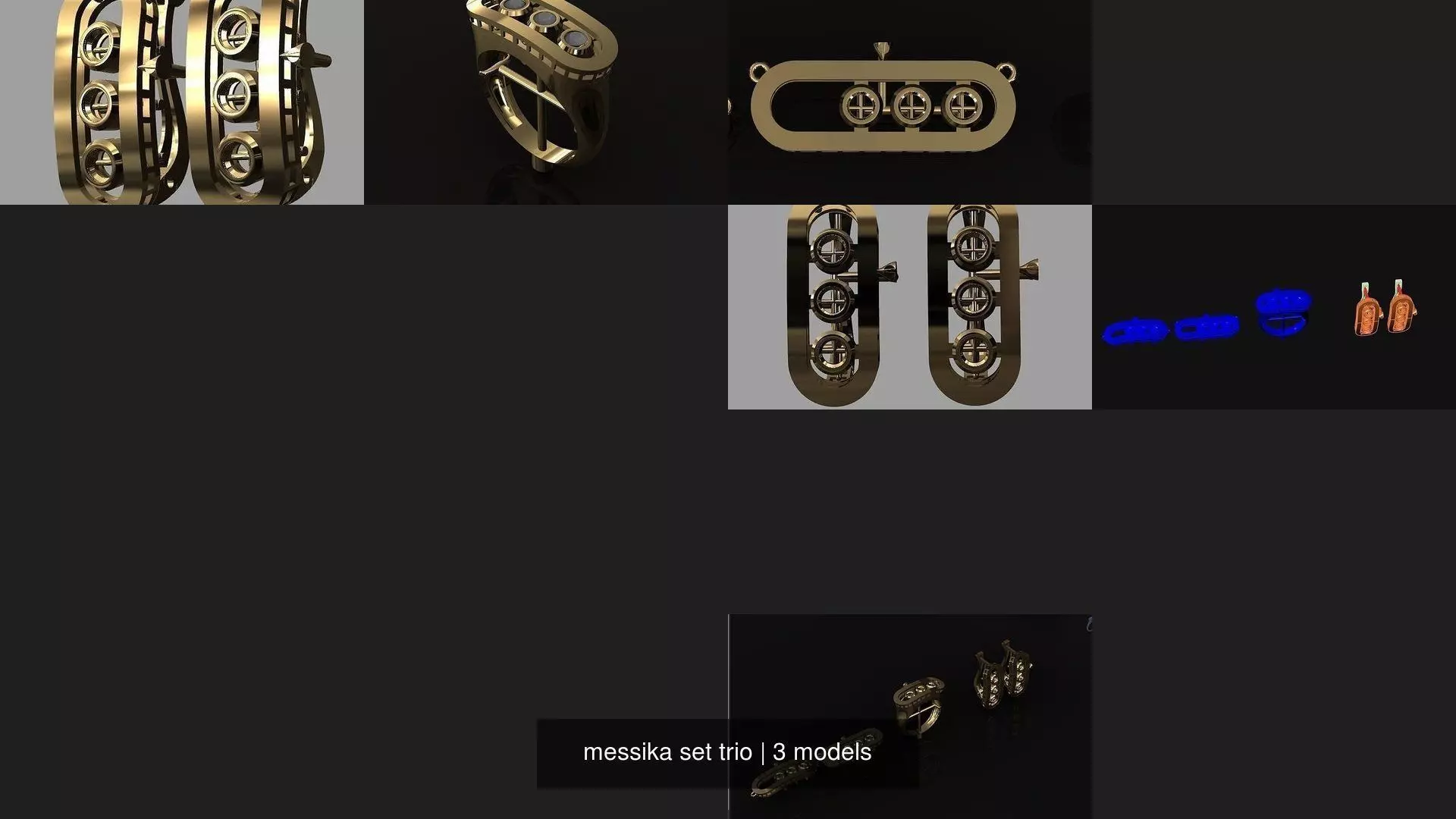 messika set trio 3D Model Collection_1