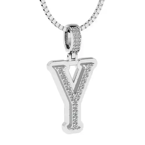 Alphabet Dimaond pendant Y 