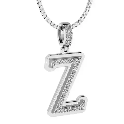 Alphabet Diamond pendant Z