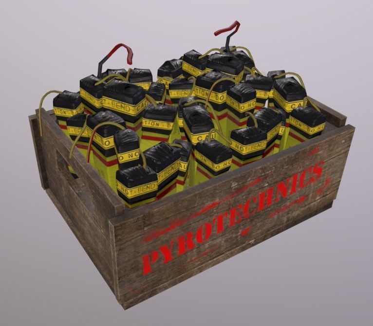 Explosive Pyrotchenic Box  Low-poly 3D model_5