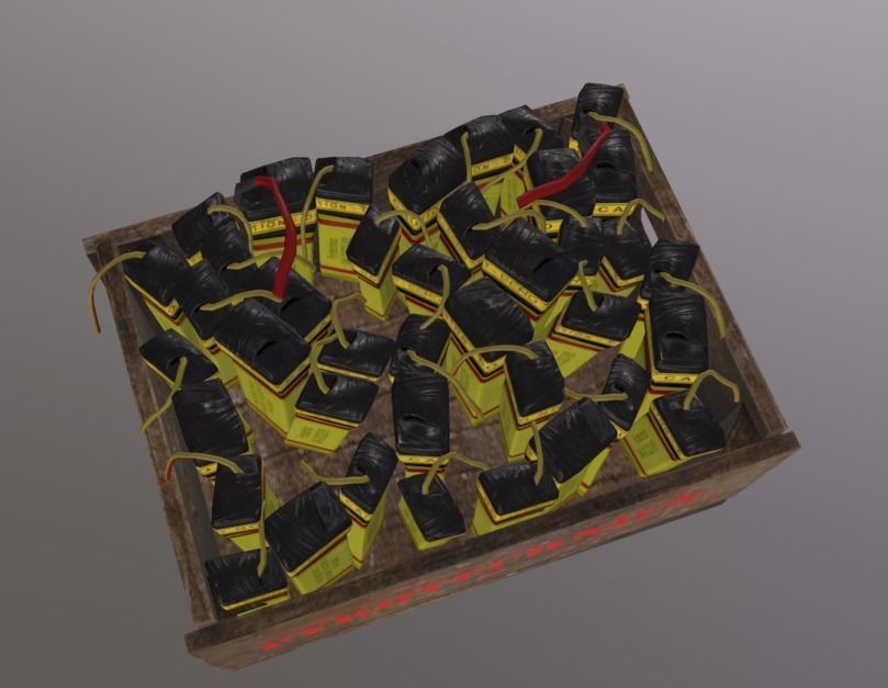 Explosive Pyrotchenic Box  Low-poly 3D model_3