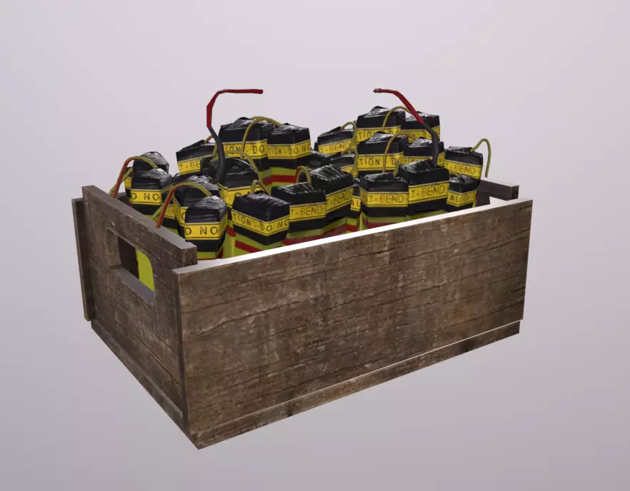 Explosive Pyrotchenic Box  Low-poly 3D model_0