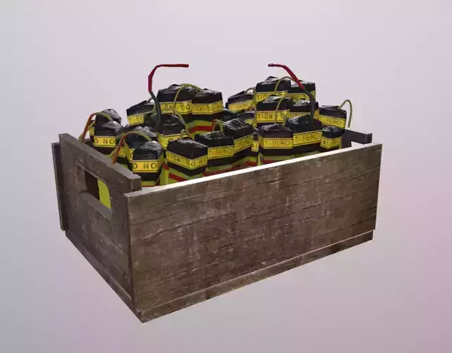 Explosive Pyrotchenic Box  Low-poly 3D model