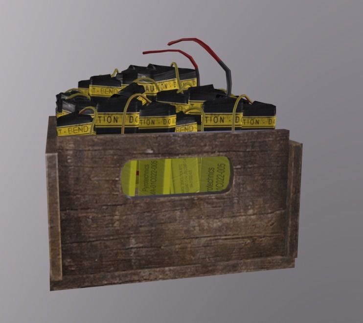 Explosive Pyrotchenic Box  Low-poly 3D model_2