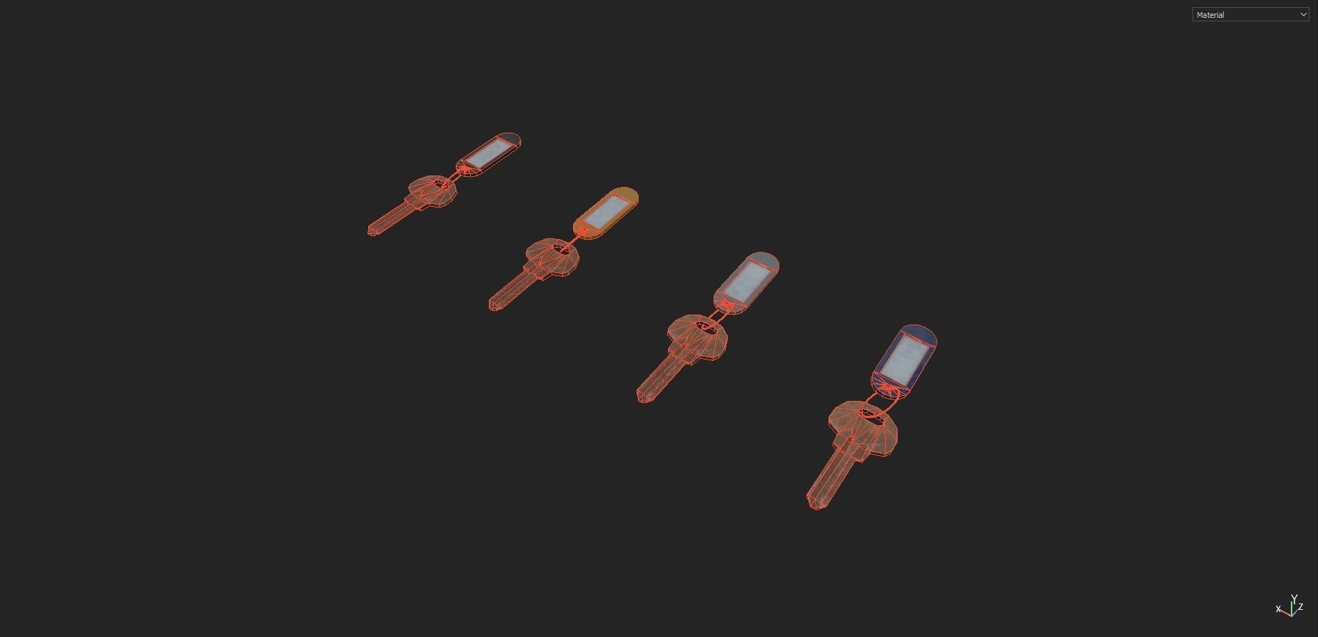Keys Pack Low-poly 3D model_4