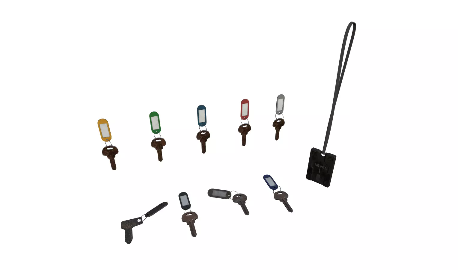 Keys Pack Low-poly 3D model_0
