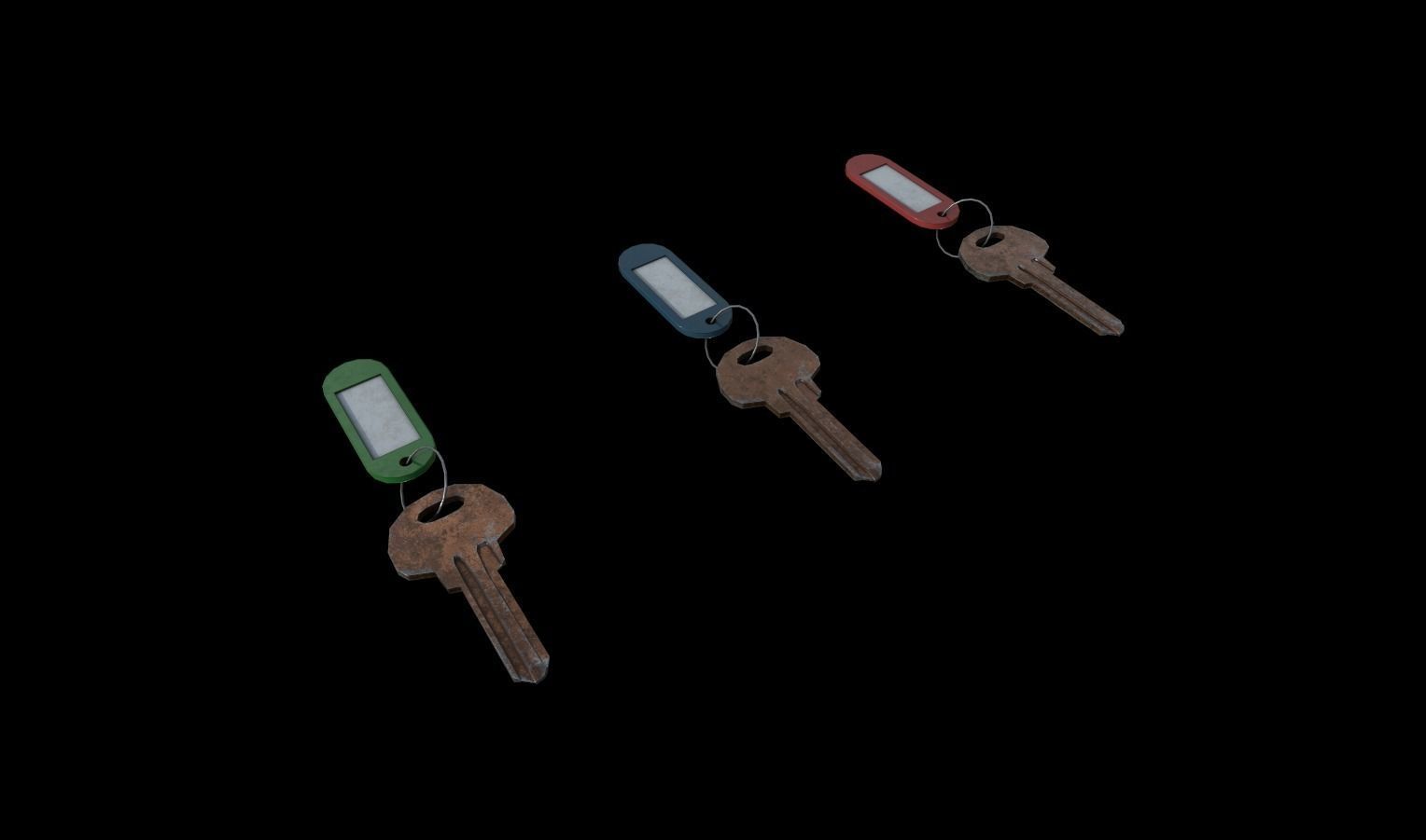Keys Pack Low-poly 3D model_5