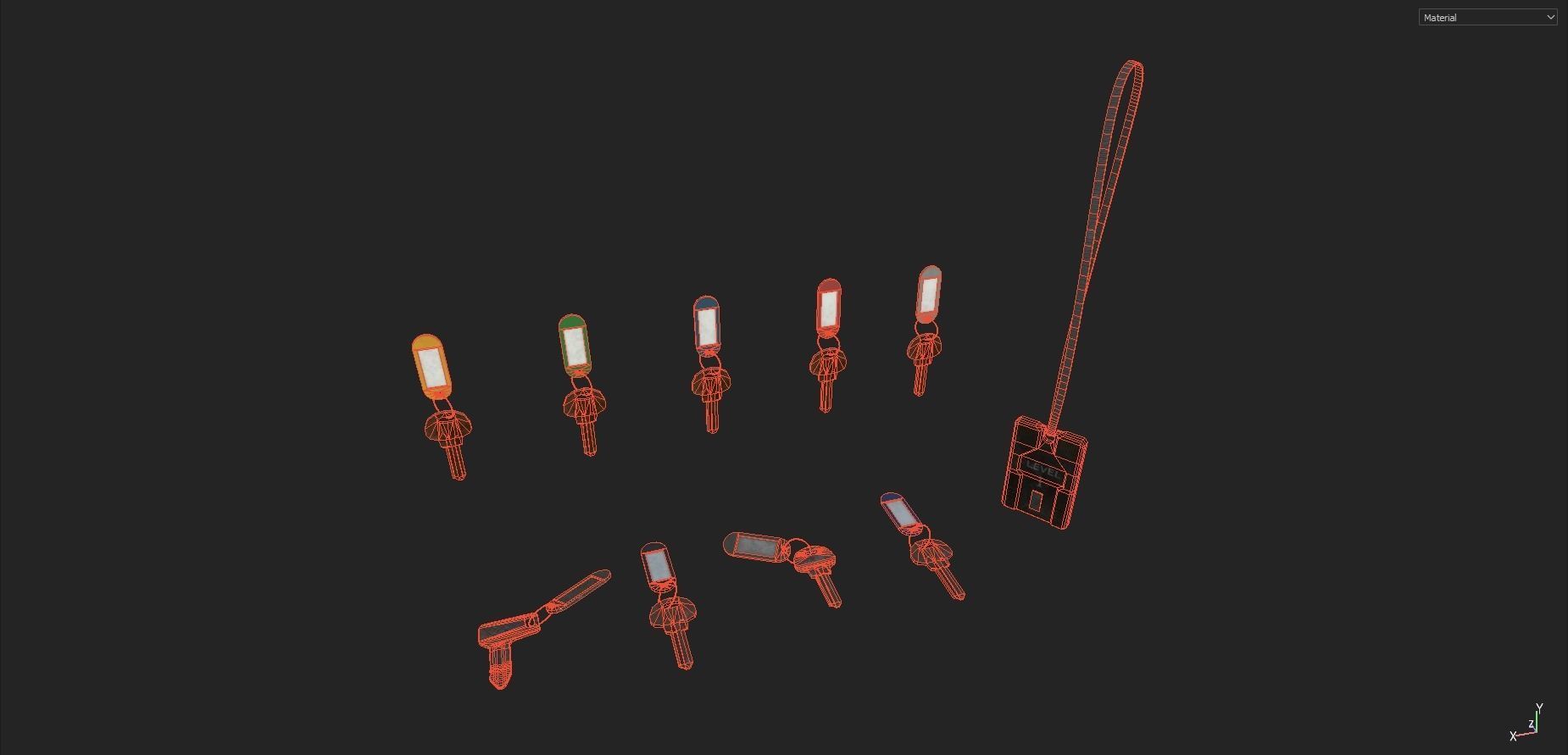 Keys Pack Low-poly 3D model_7