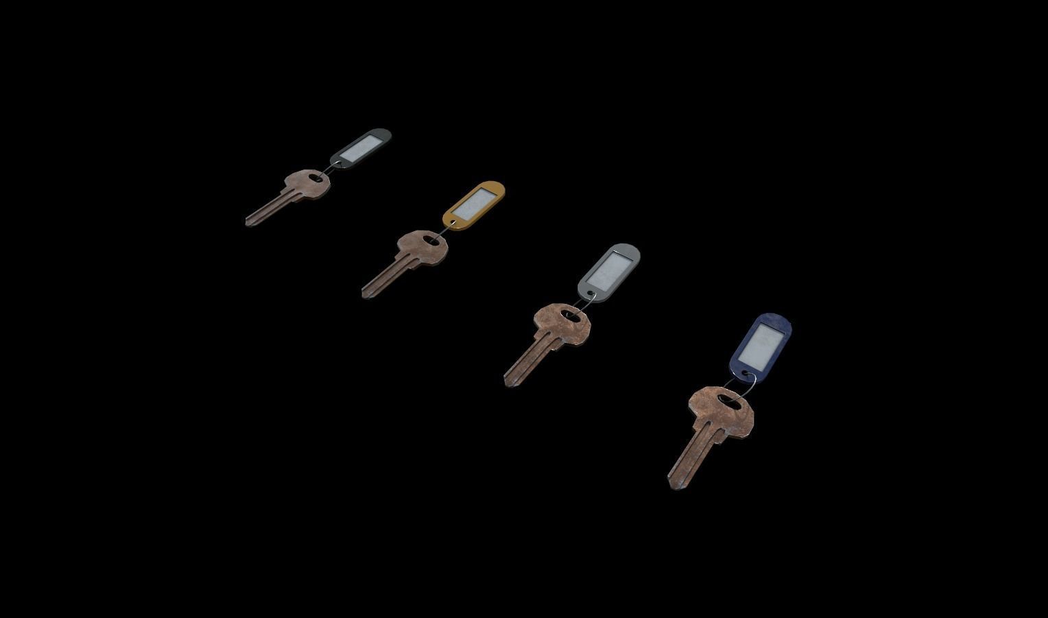 Keys Pack Low-poly 3D model_3