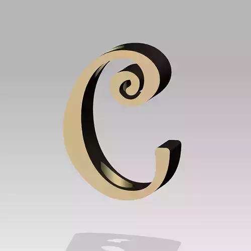 Printable 3D Model of Straw Buddy Topper letter  C 3D print model