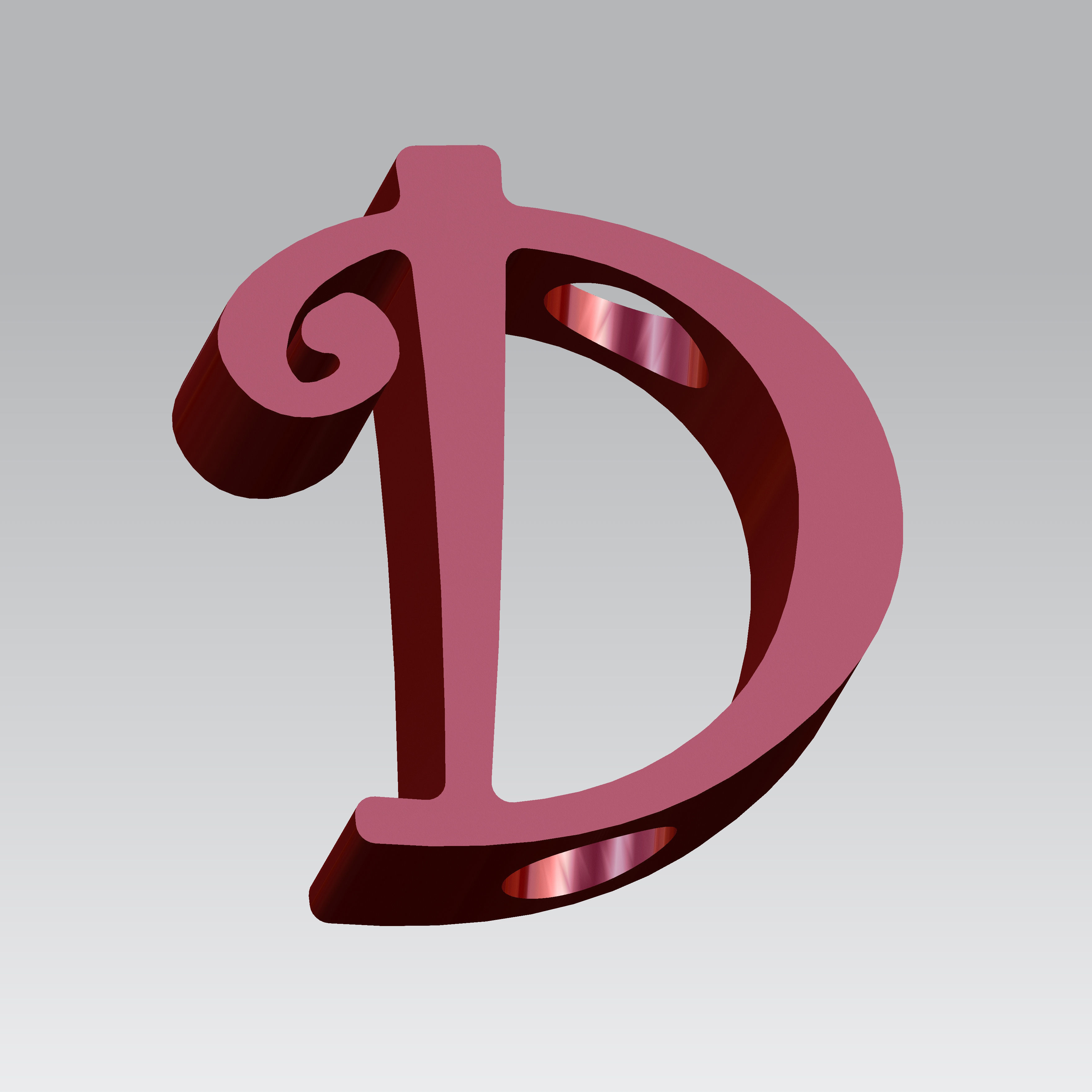 Add Some Fun to Your Drinks with Letter D Shape 3D print model_4