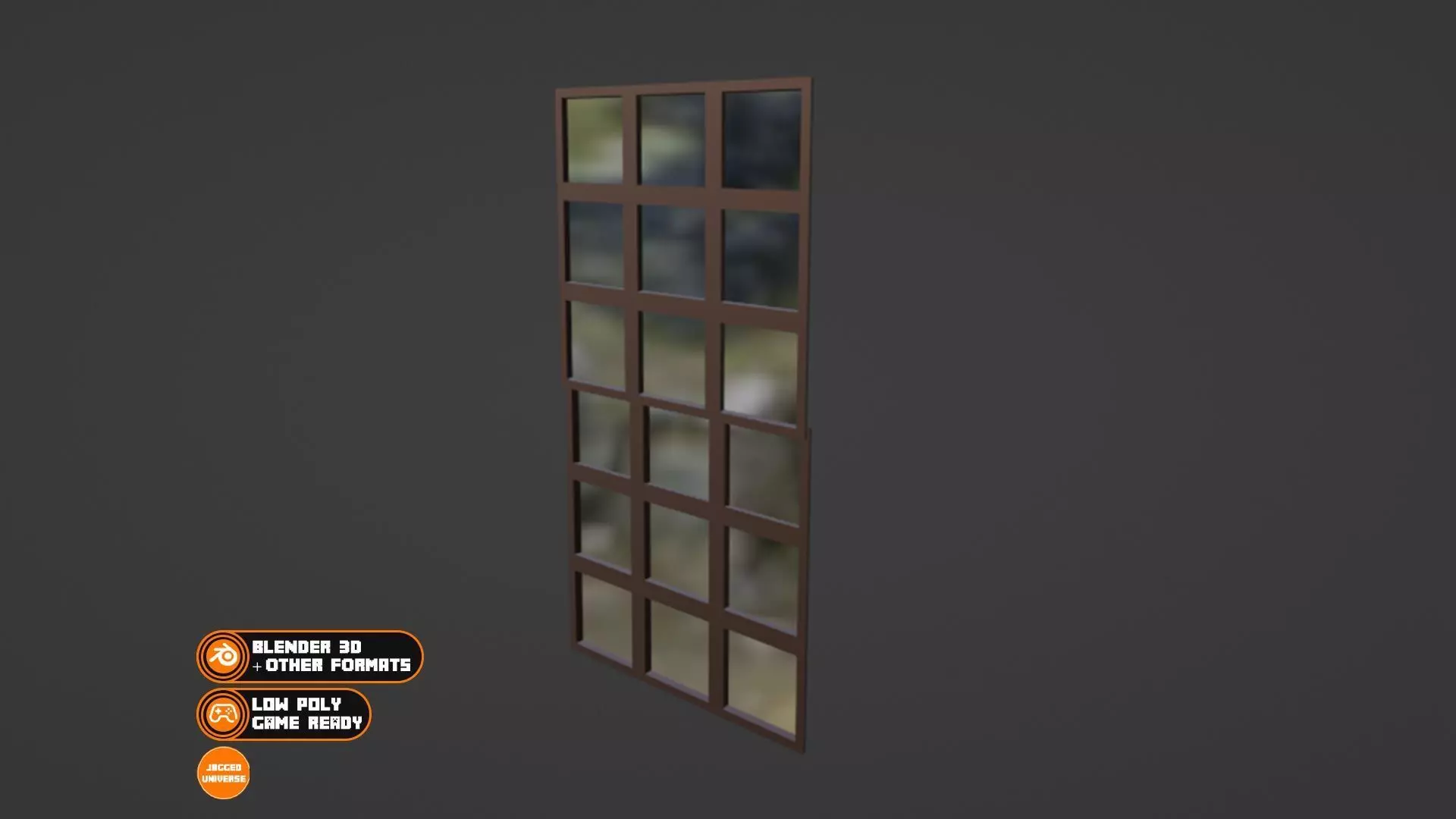Sliding Window 001 Low-poly 3D model_0