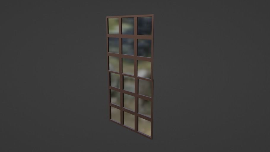 Sliding Window 001 Low-poly 3D model_12