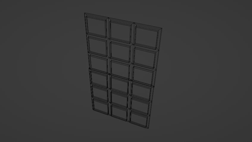 Sliding Window 001 Low-poly 3D model_9