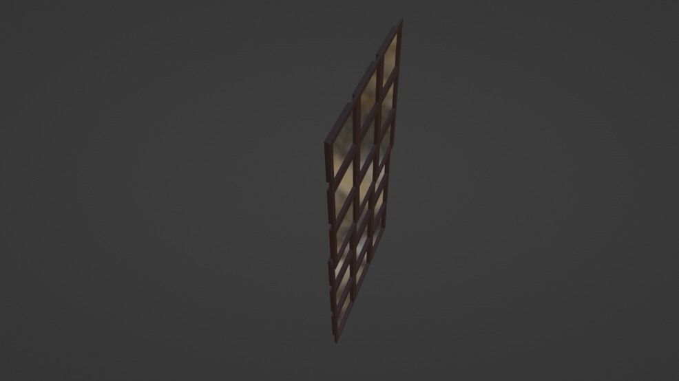 Sliding Window 001 Low-poly 3D model_10