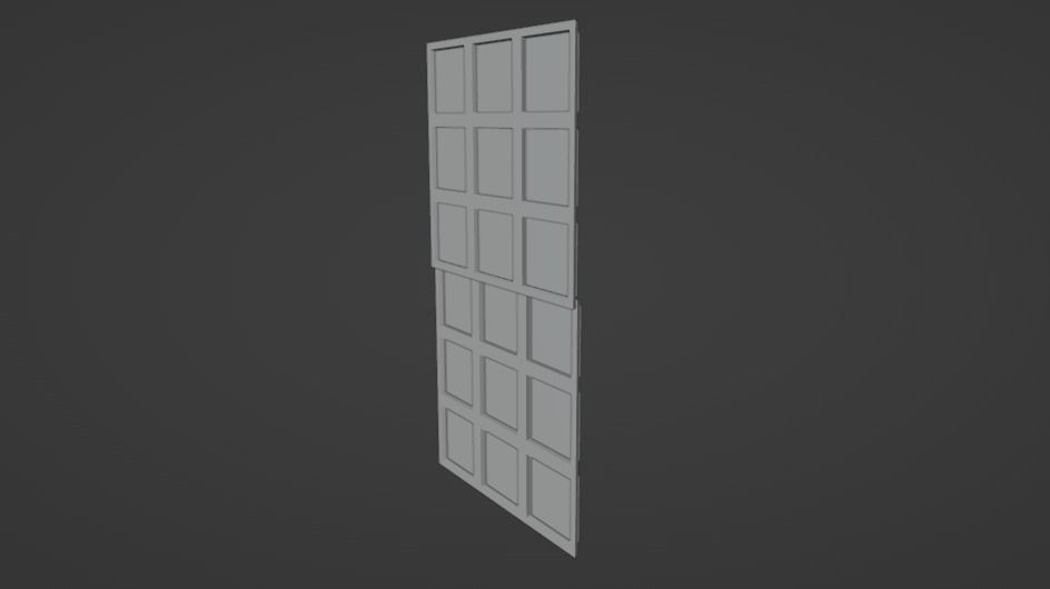 Sliding Window 001 Low-poly 3D model_8