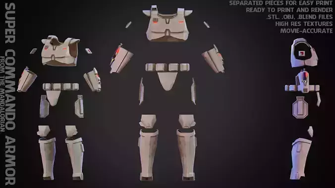 The Mandalorian Imperial Super Trooper Armor for Cosplay 3D print model
