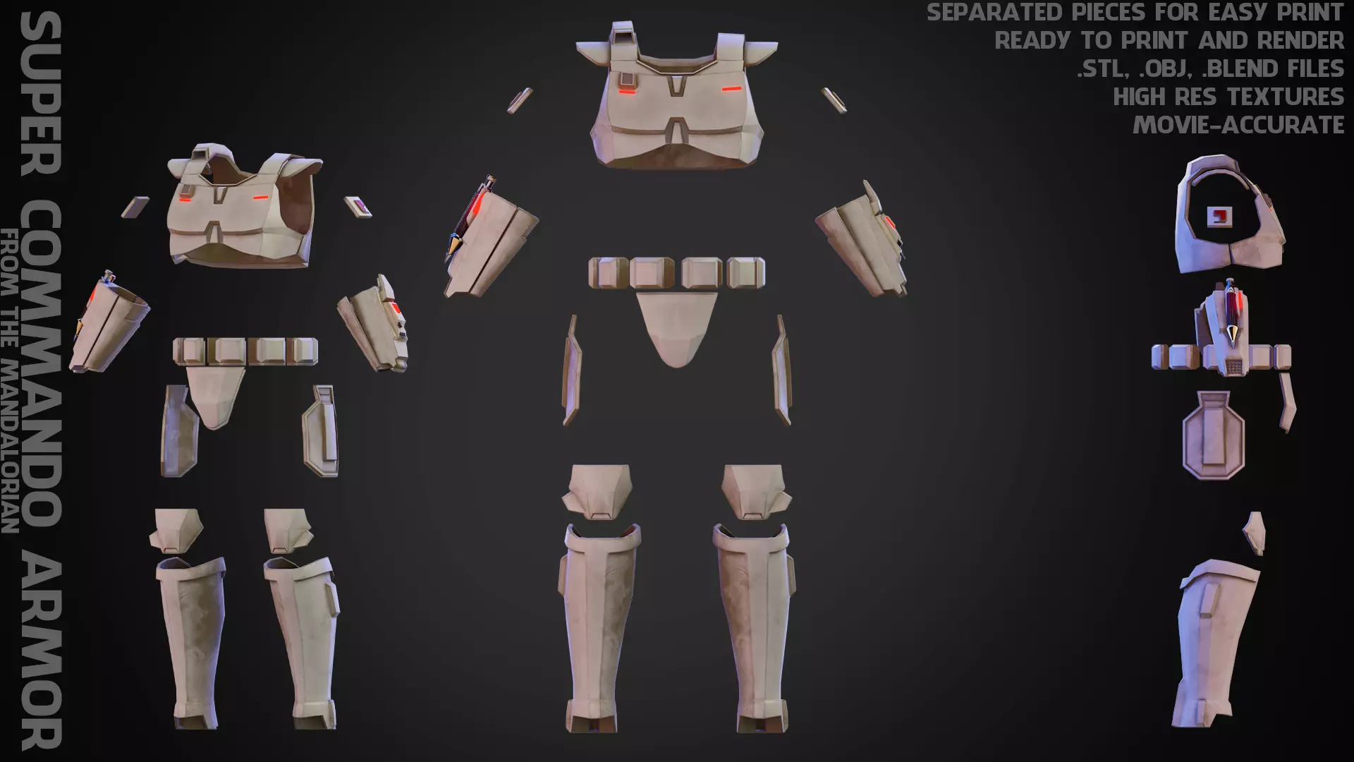 The Mandalorian Imperial Super Trooper Armor for Cosplay 3D print model_0