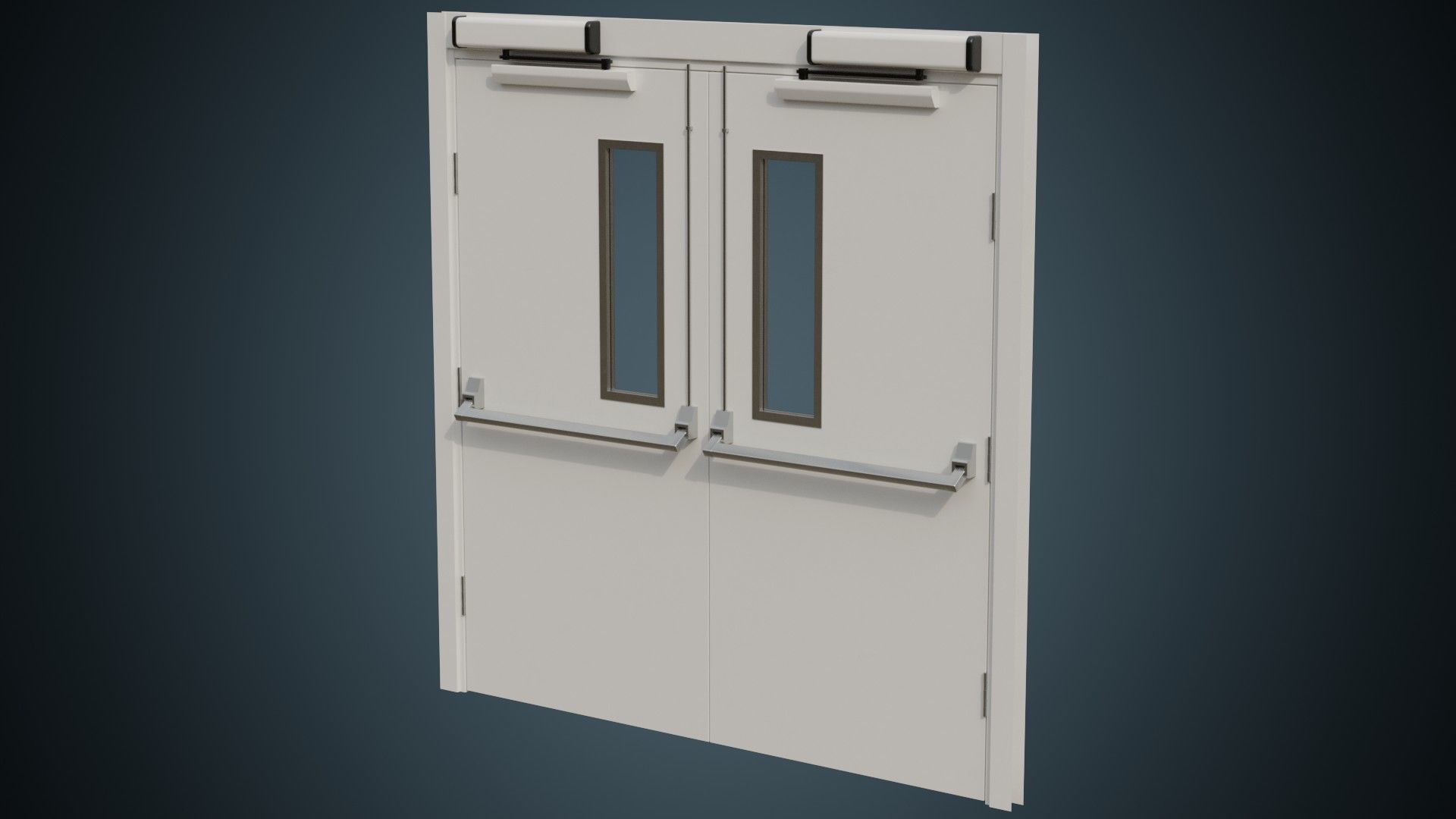 Hospital Door 1A Low-poly 3D model_3