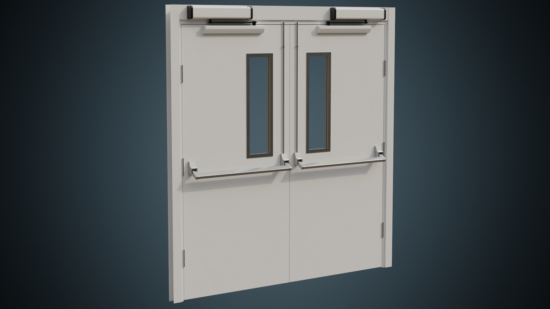 Hospital Door 1A Low-poly 3D model_4