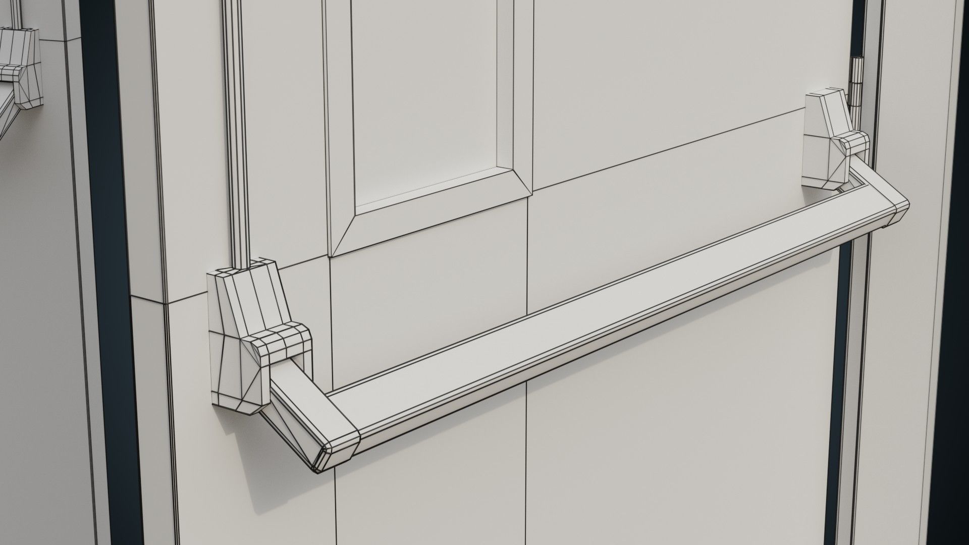Hospital Door 1A Low-poly 3D model_10