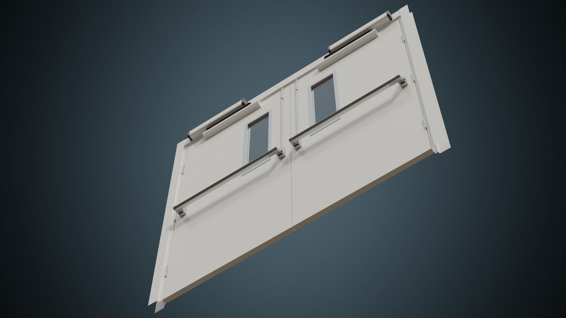 Hospital Door 1A Low-poly 3D model_7