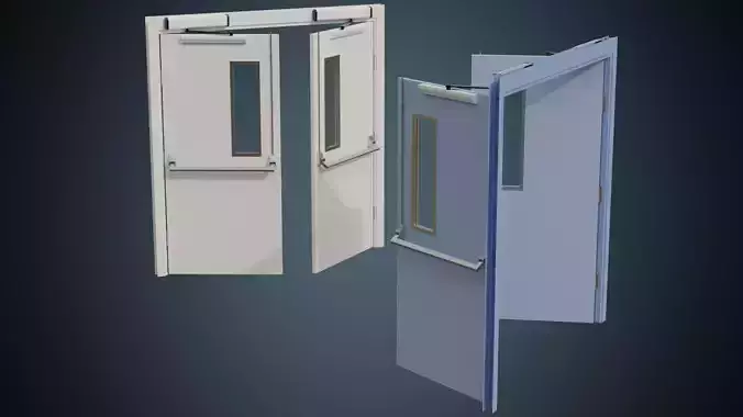 Hospital Door 1A Low-poly 3D model