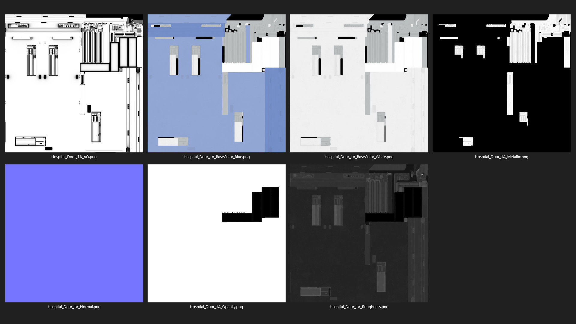 Hospital Door 1A Low-poly 3D model_13
