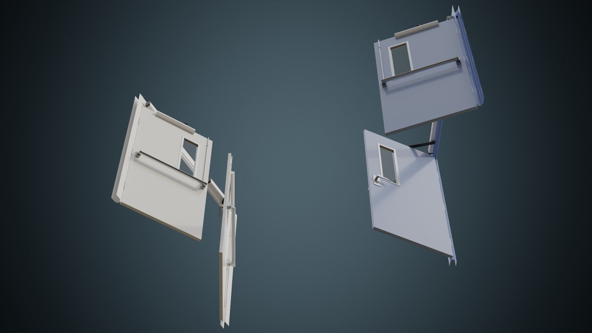 Hospital Door 1A Low-poly 3D model_2