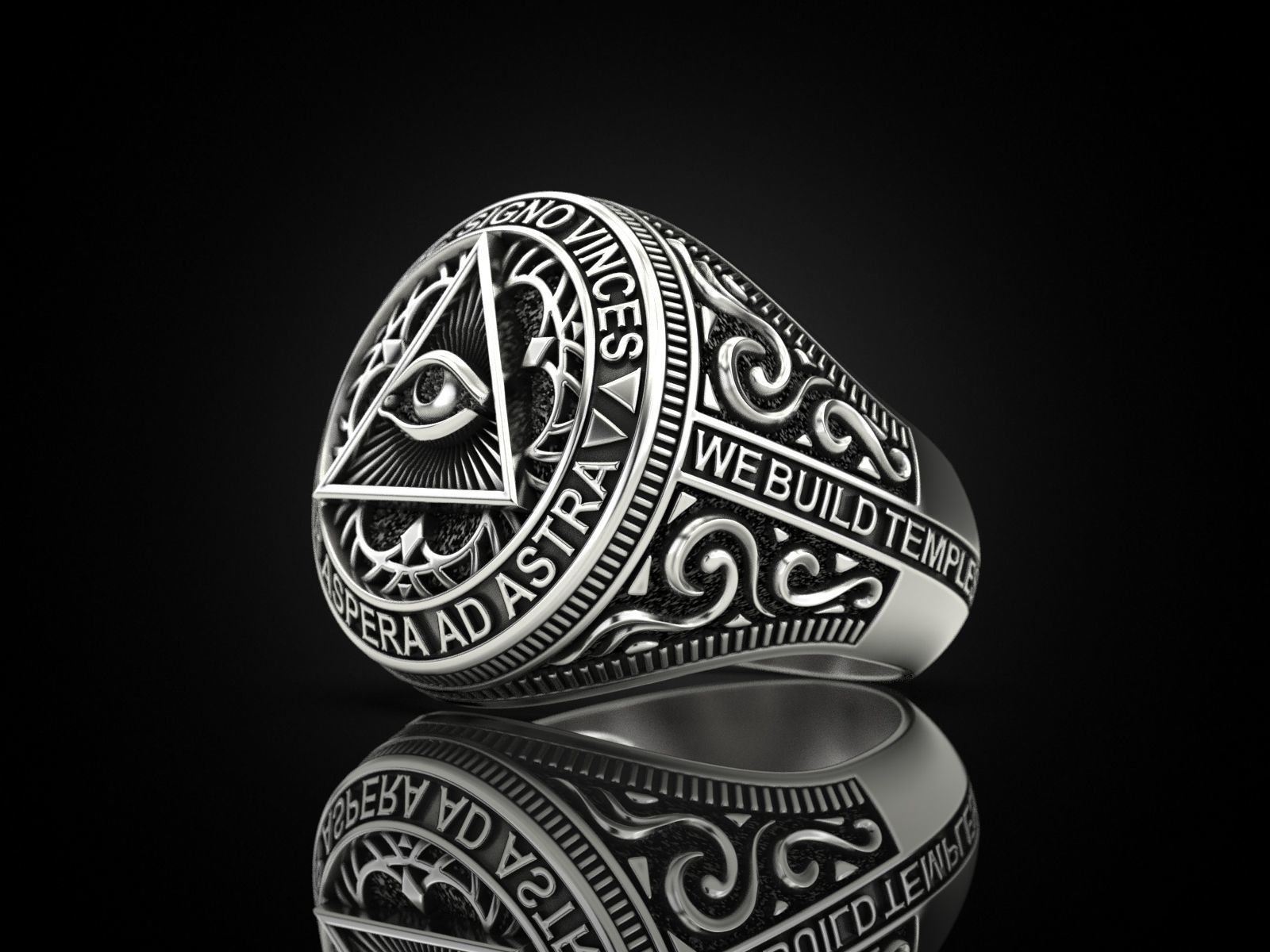 Classical Masonic ring 3D print model_21