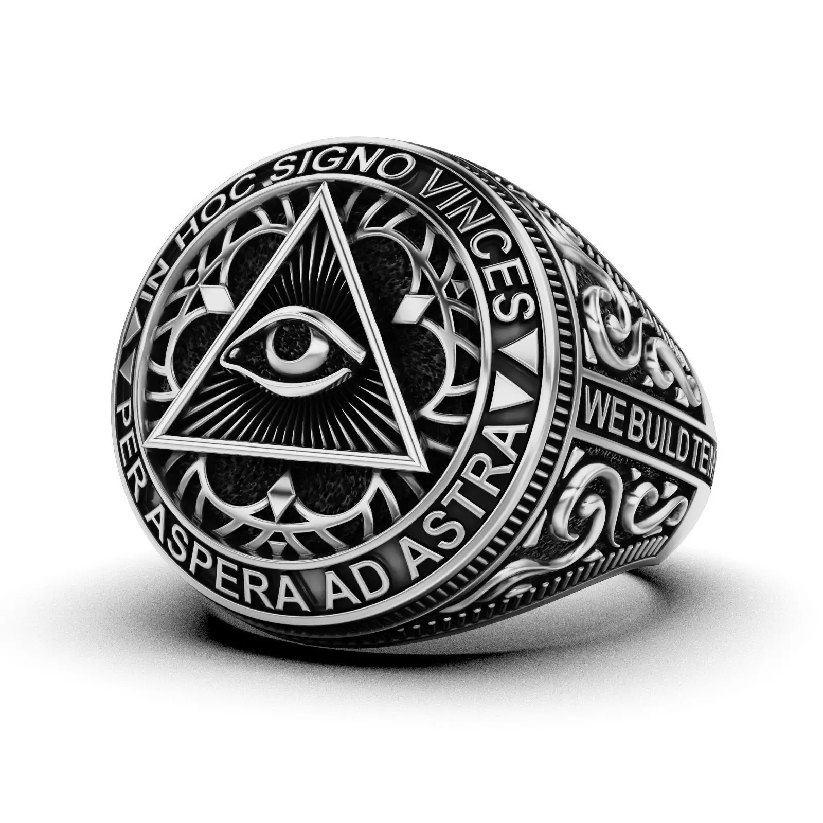 Classical Masonic ring 3D print model_0