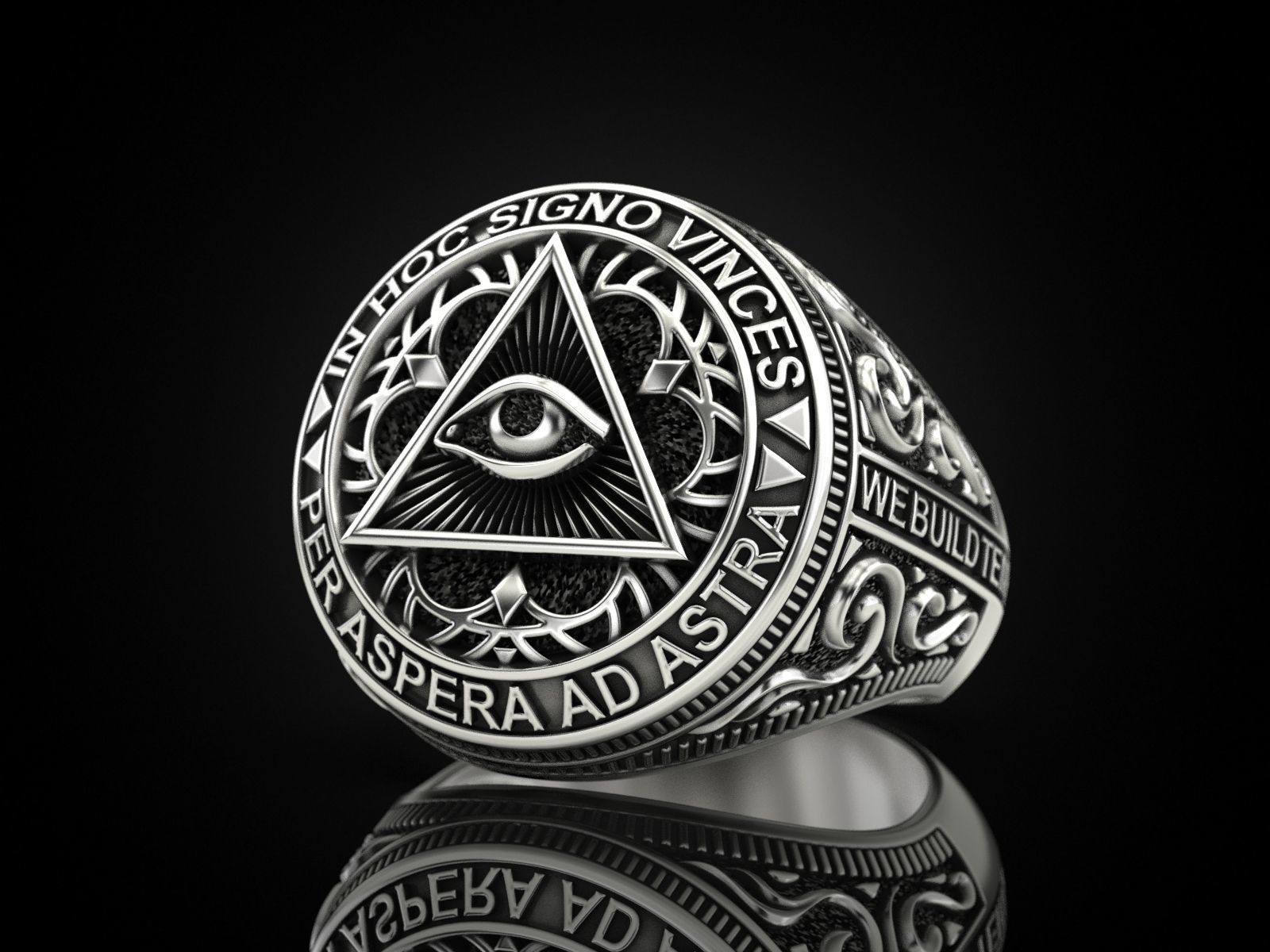Classical Masonic ring 3D print model_18