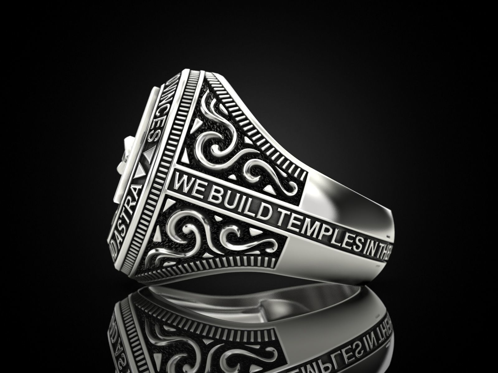 Classical Masonic ring 3D print model_22