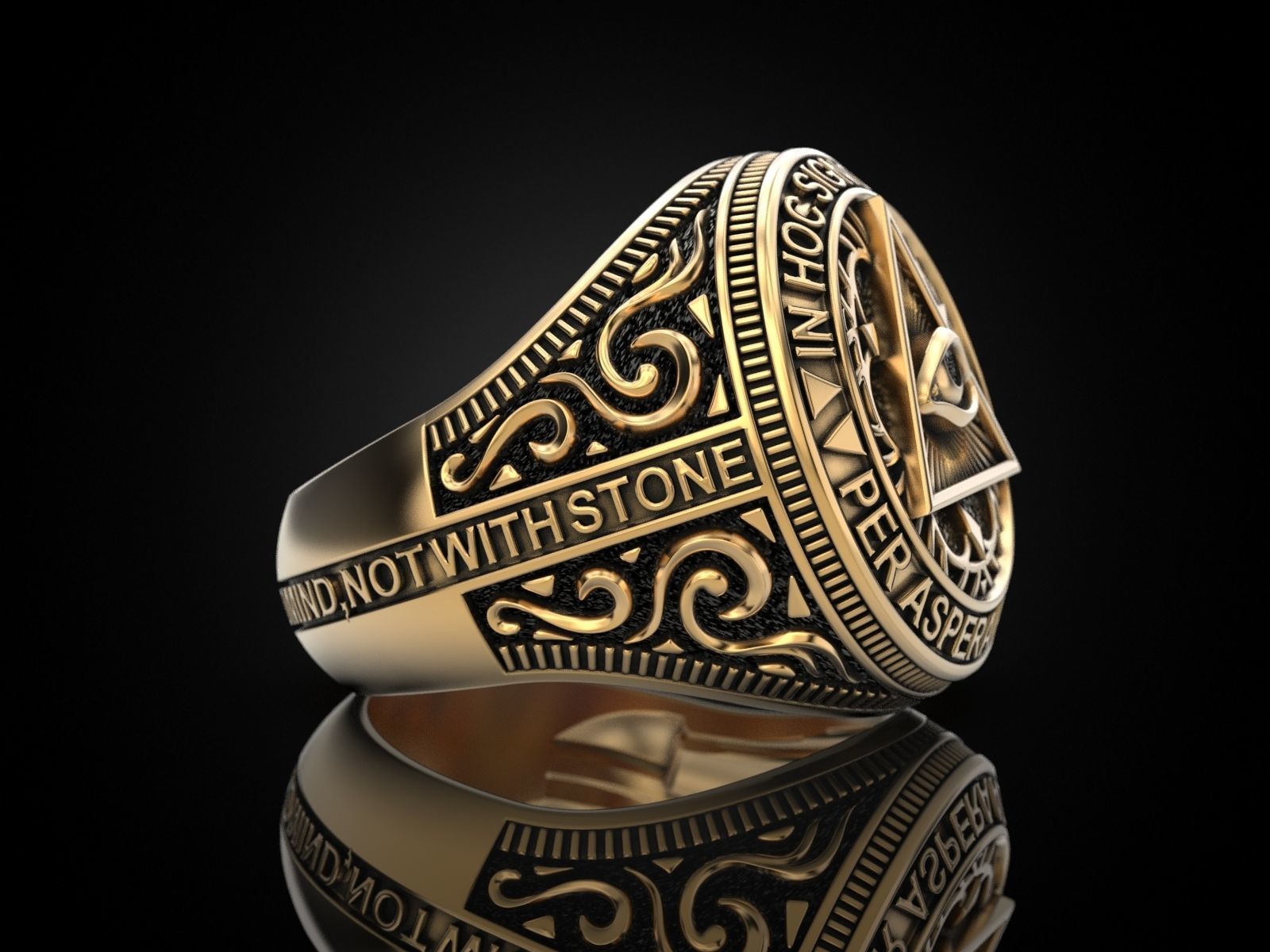 Classical Masonic ring 3D print model_15