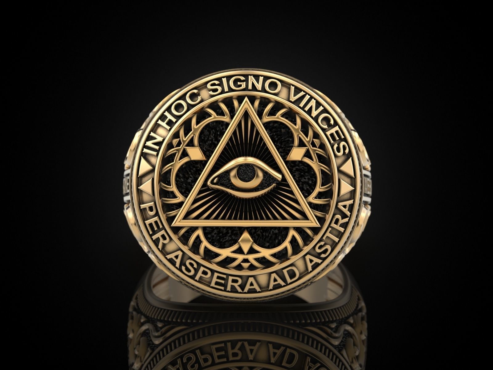 Classical Masonic ring 3D print model_13
