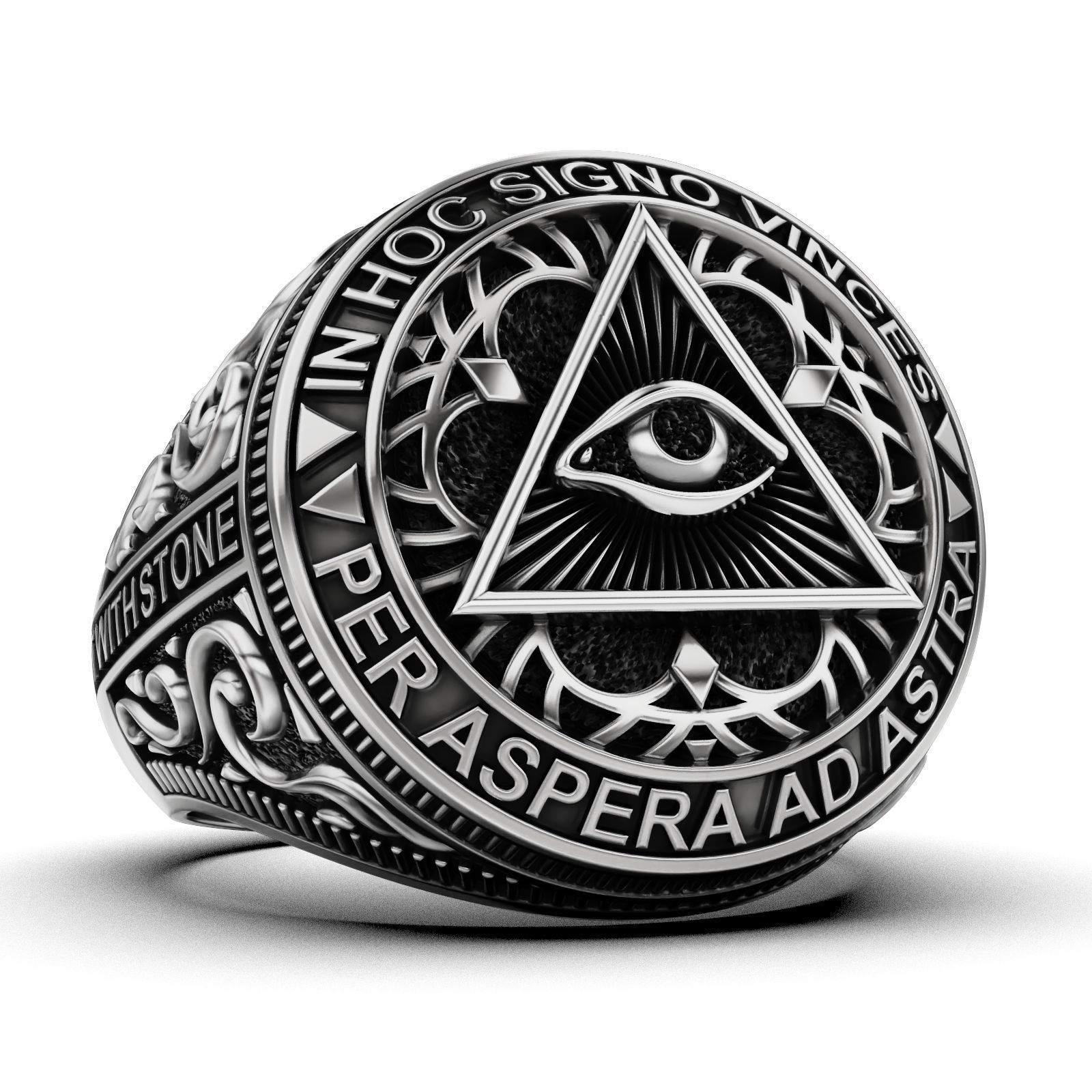 Classical Masonic ring 3D print model_1