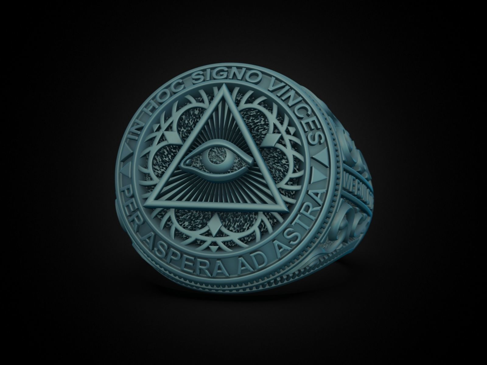 Classical Masonic ring 3D print model_37