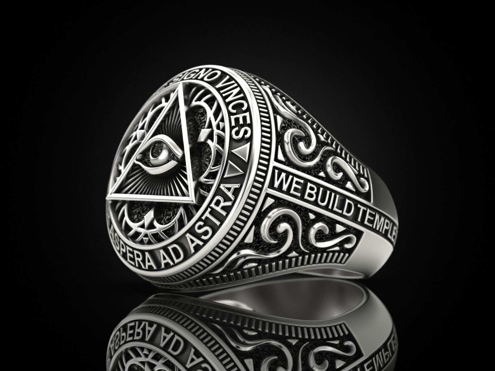 Classical Masonic ring 3D print model_20