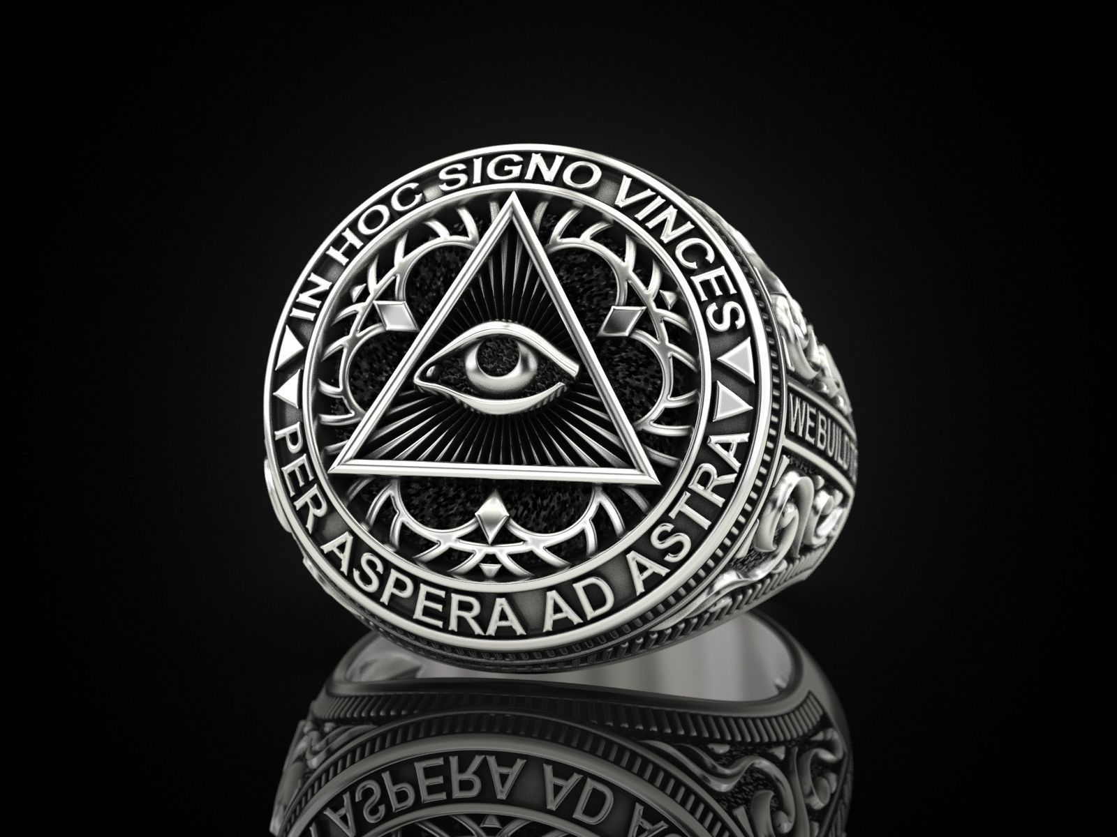 Classical Masonic ring 3D print model_19