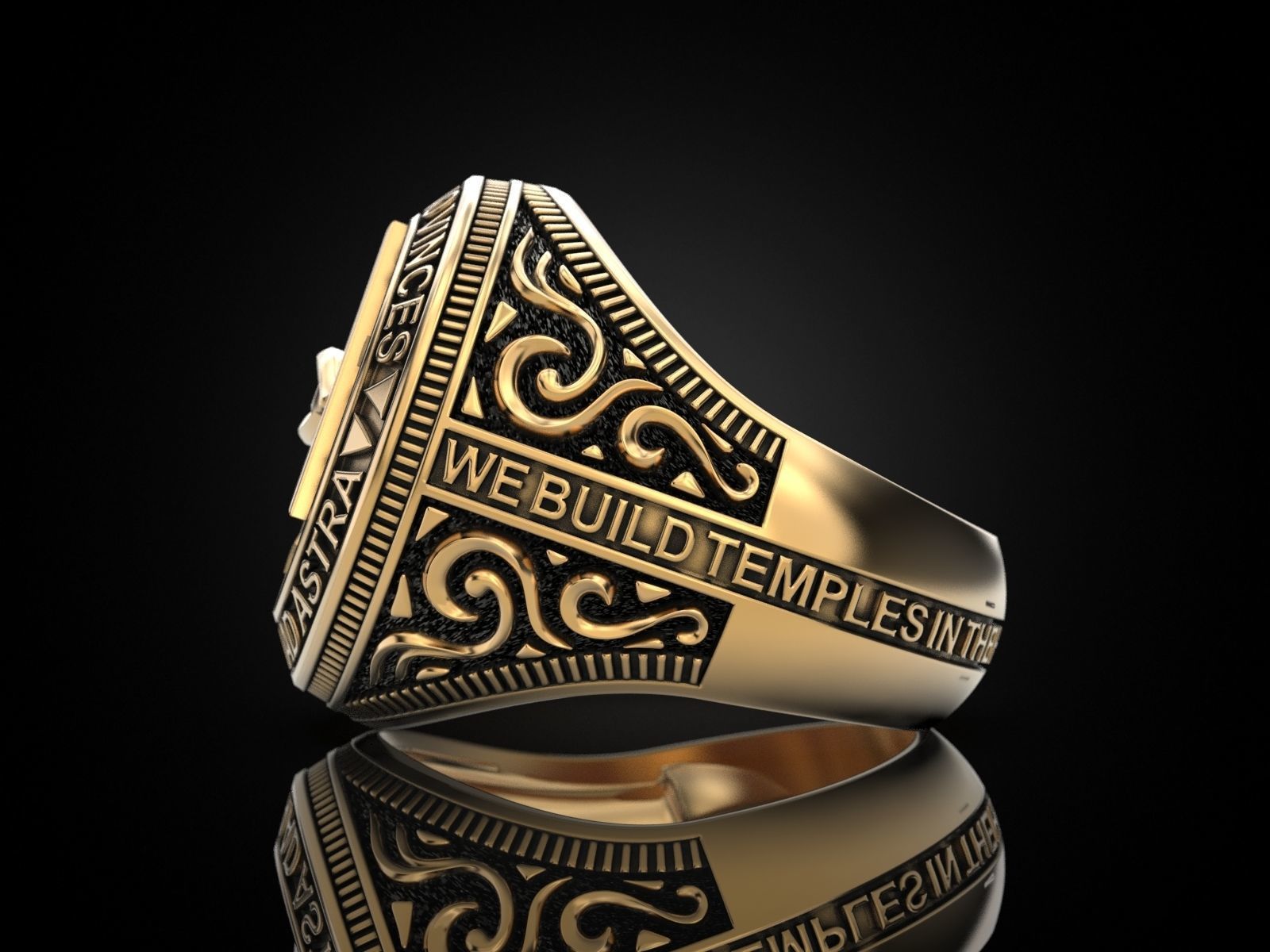 Classical Masonic ring 3D print model_12