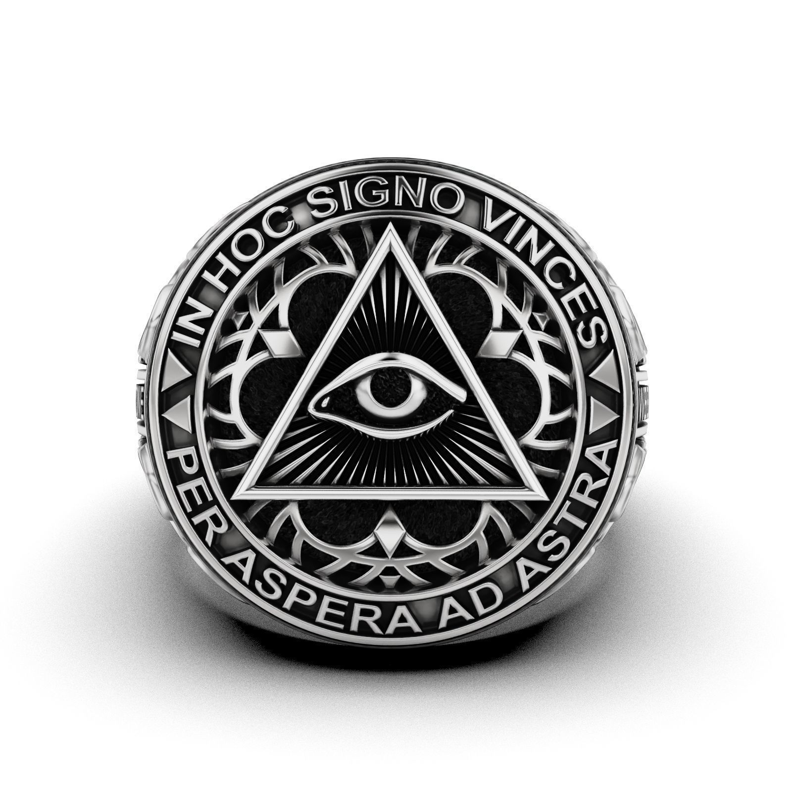 Classical Masonic ring 3D print model_2