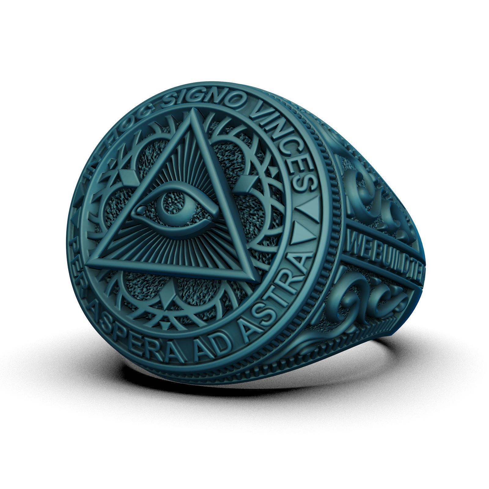 Classical Masonic ring 3D print model_6